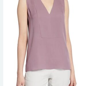 Theory Silk Sleeveless Mauve Top